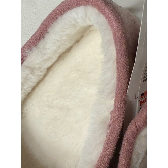 Joules Pink Golden Retriever Dog Embroidered Fur Lined Slipper Slippet pup S 5 6 - Picture 5 of 14